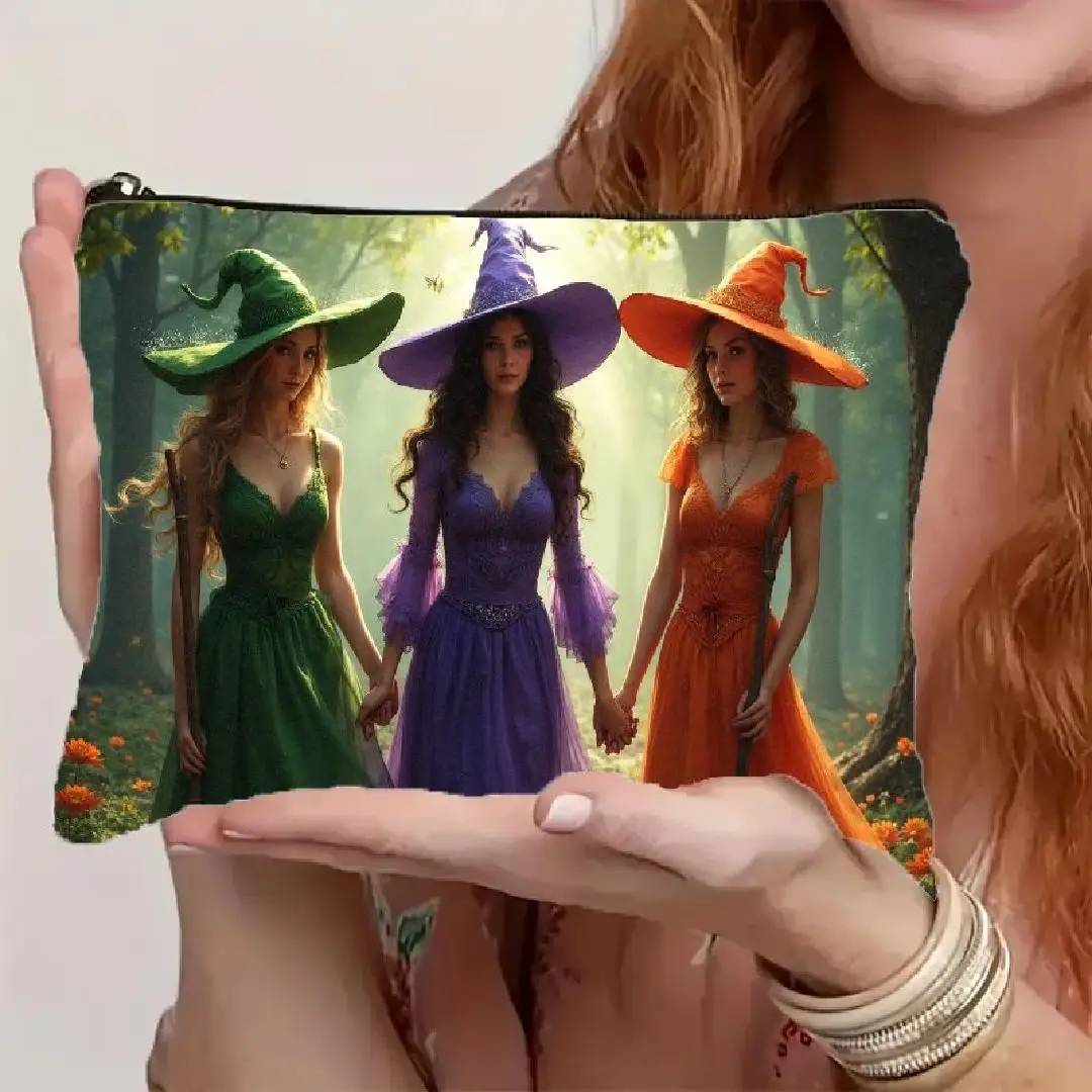 

A Charming Witch Makeup Bag- Multifunctional Zipper Pouch, Jewelry Storage Bag, Perfect Travel Zipper Small Storage Bag.