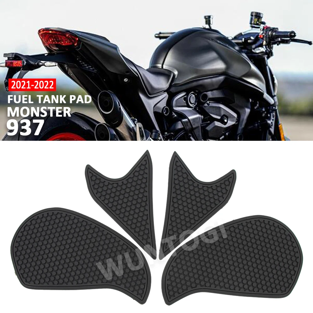 Motocicleta impermeável antiderrapante tanque de combustível Pad adesivos, tankpad de borracha, adesivos laterais, Ducati Monster 937 Monster 937, 2021, 2022