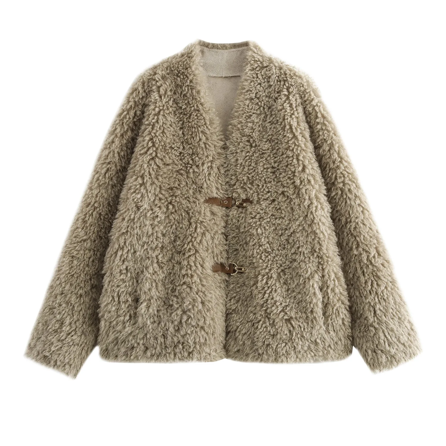 أنيق قصير المرأة فروي الستر الجلود والفراء أفخم معطف الخامس الرقبة الجلود زر فو سترات من الفرو شتاء دافئ رقيق جديد