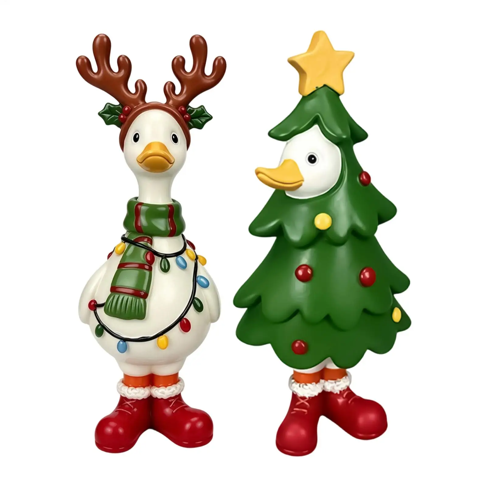Desk Goose Statue Christmas Reindeer Ornament Decoration Resin  Goose Statue Table Mini Porch Goose Christmas decor Gift