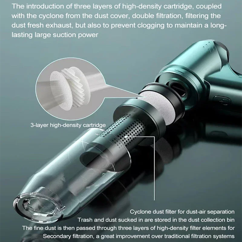 EAFC-aspiradora de coche sin escobillas, inalámbrica, 20000Pa, fuerte succión, aspiradora de mano para el hogar y el coche, doble uso