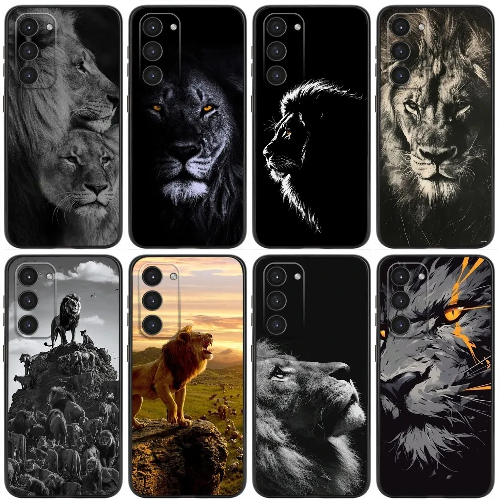 

Lion Phone Case Original Liquid Silicone Case For Samsung Galaxy A20,A21s,A22,A31,A32,A52,A53,A72,73,A80,A91 Soft Black Cover