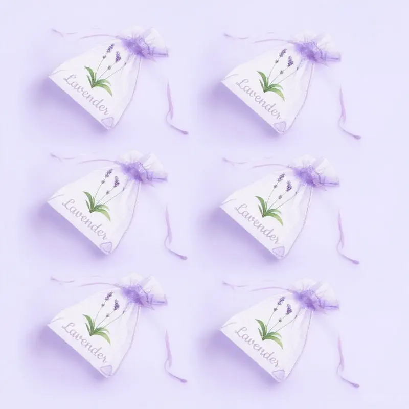 20Pcs Lavender Sachets Empty Drawstring Organza Bags for Herbs Spices Aromatic Storage Lavender Sachets Herbs Bags