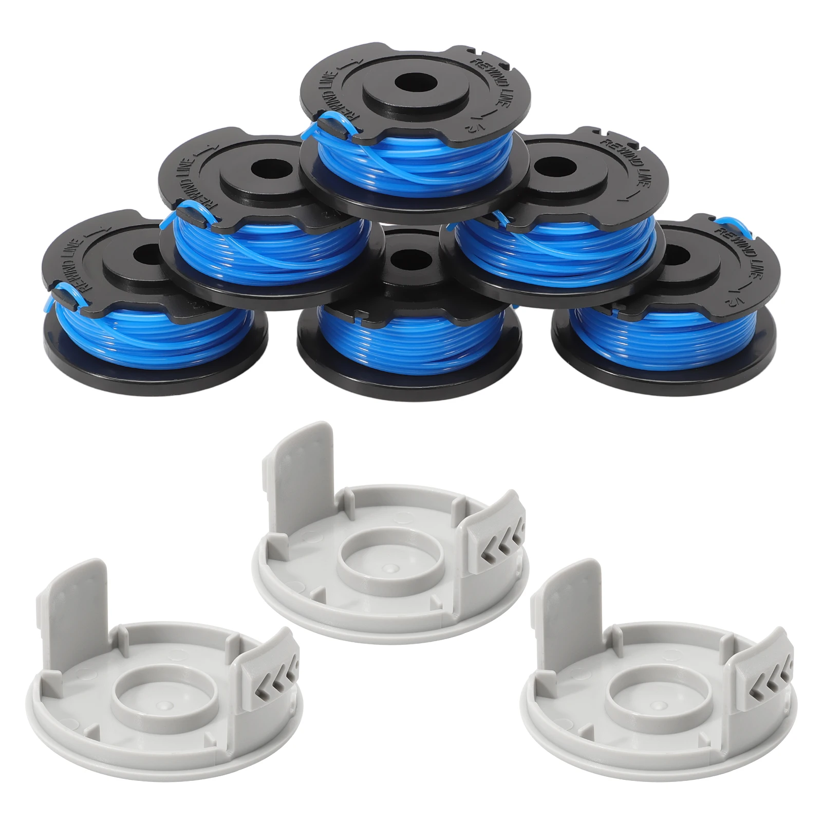 

6 шт. газонокосилка, триммер, катушка триммера с 3 крышками для катушек 14443120 для Karcher LTR 18-30, катушки для лески, детали