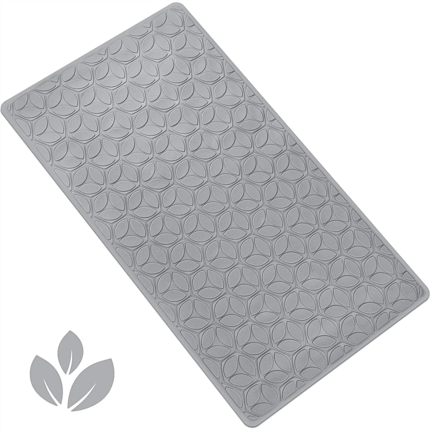 

Non Slip Bathtub Mat with Suction Cups, 100% Natural Rubber Shower Mat Textured for Safety, Soft Touch, BPA/PVC Free, Machine