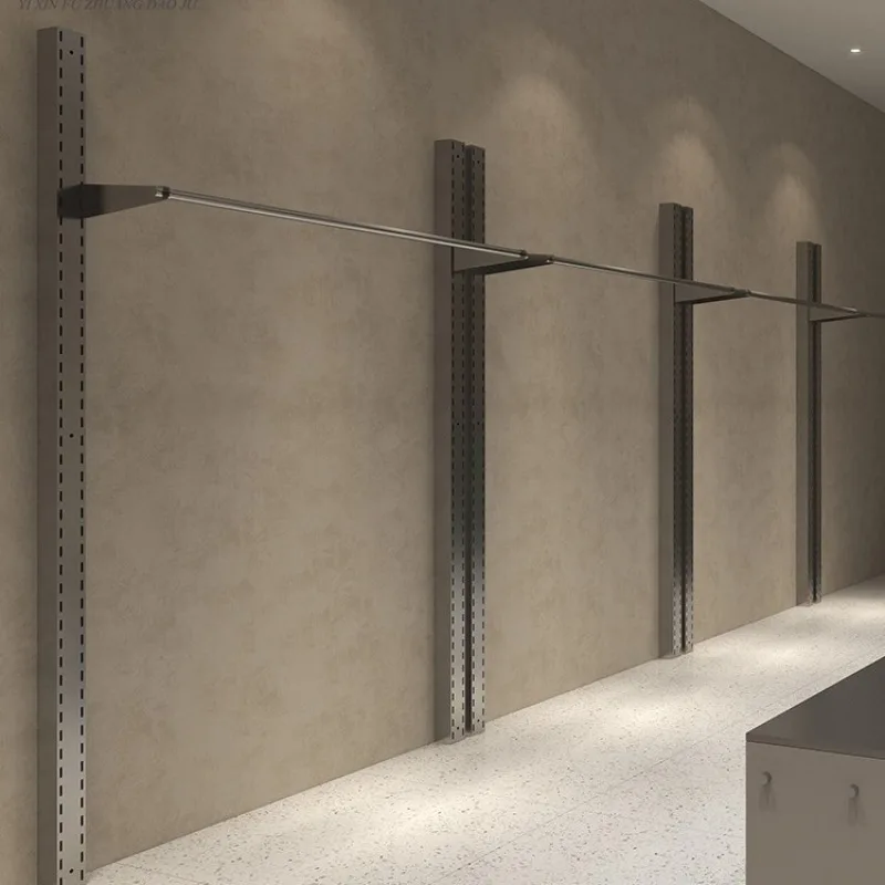 

Display stand simple men's and women's clothing store special wall hanging rod stainless steel