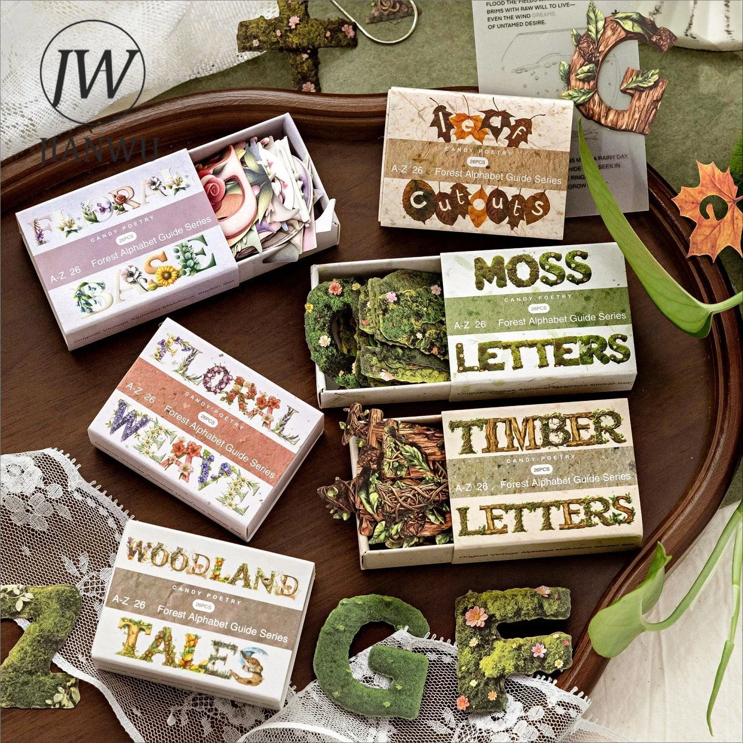 JIANWU Vintage Flower Leaves Letter Landscape Material Collage Scrapbooking Sticker Creative DIY Journal Stationery