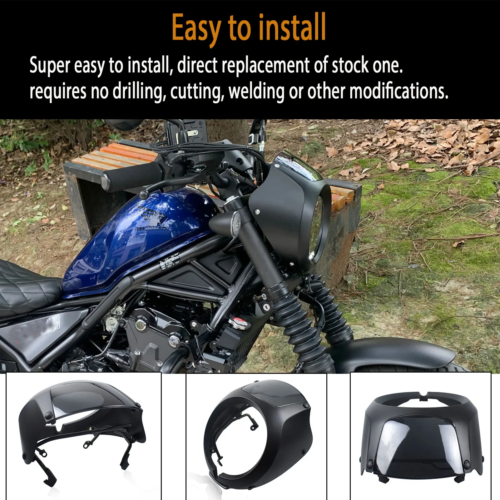 

CMX300 CMX500 обтекатель фар, маска для Honda Rebel CMX 300 500 2020-2024 2023, защитная крышка для переднего лобового стекла мотоцикла