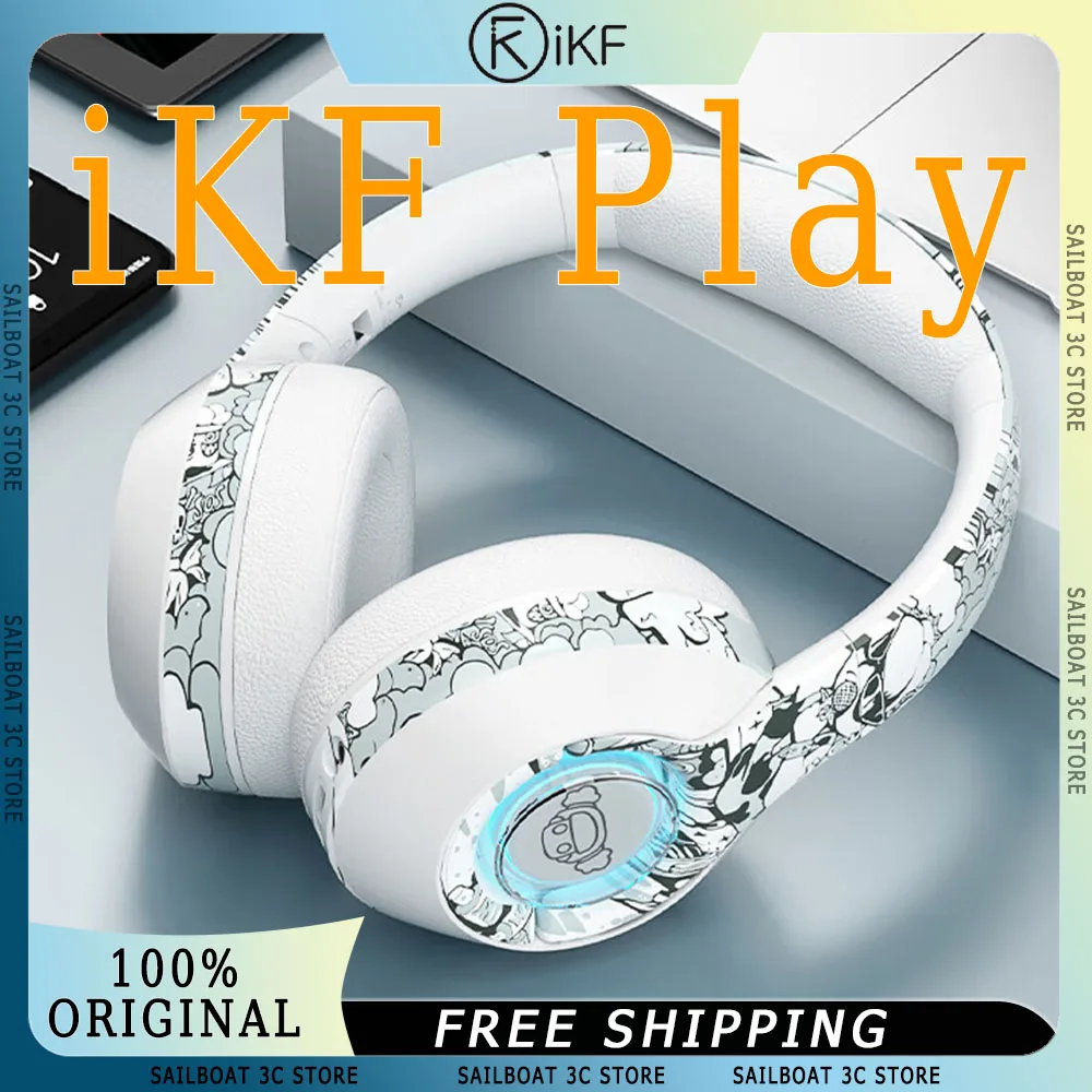 iKF Play Wireless Bluetooth Headphone 40mm Hi-Fi Dynamic Driver Calling Noise Reduction Long Battery Life Custom Gaming Headset