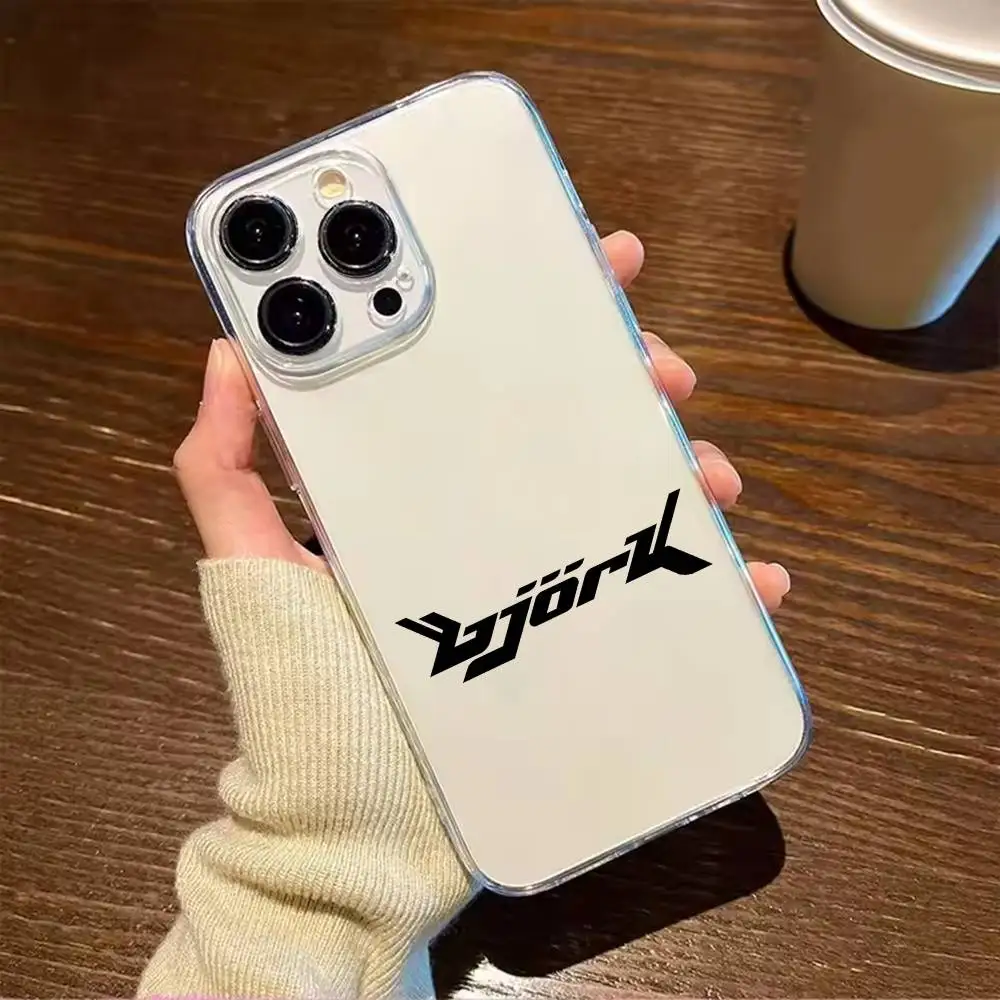 B-Bjork Singer Frosted Clear  For iPhone 17 16 15 14 13 12 11 Mini Pro Max Plus Transparent Cover Phone Case