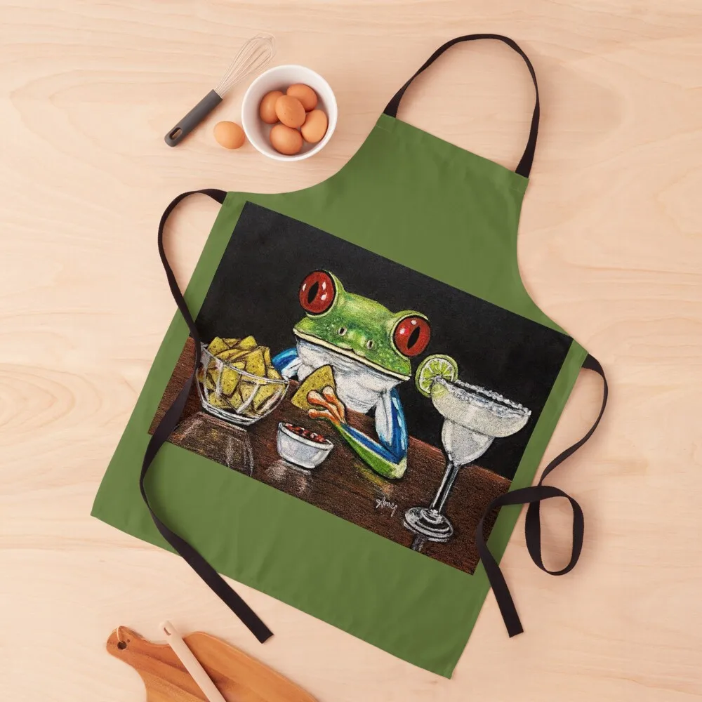 

Margarita Frog Apron for women halloween Beauty Kitchen And Home Items Things For Kitchen Apron