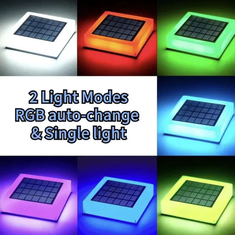 

LED Solar Deck Light Waterproof Solar Post Light Garden Fence Light Rgb Outdoor Landscape Lighting Decoration