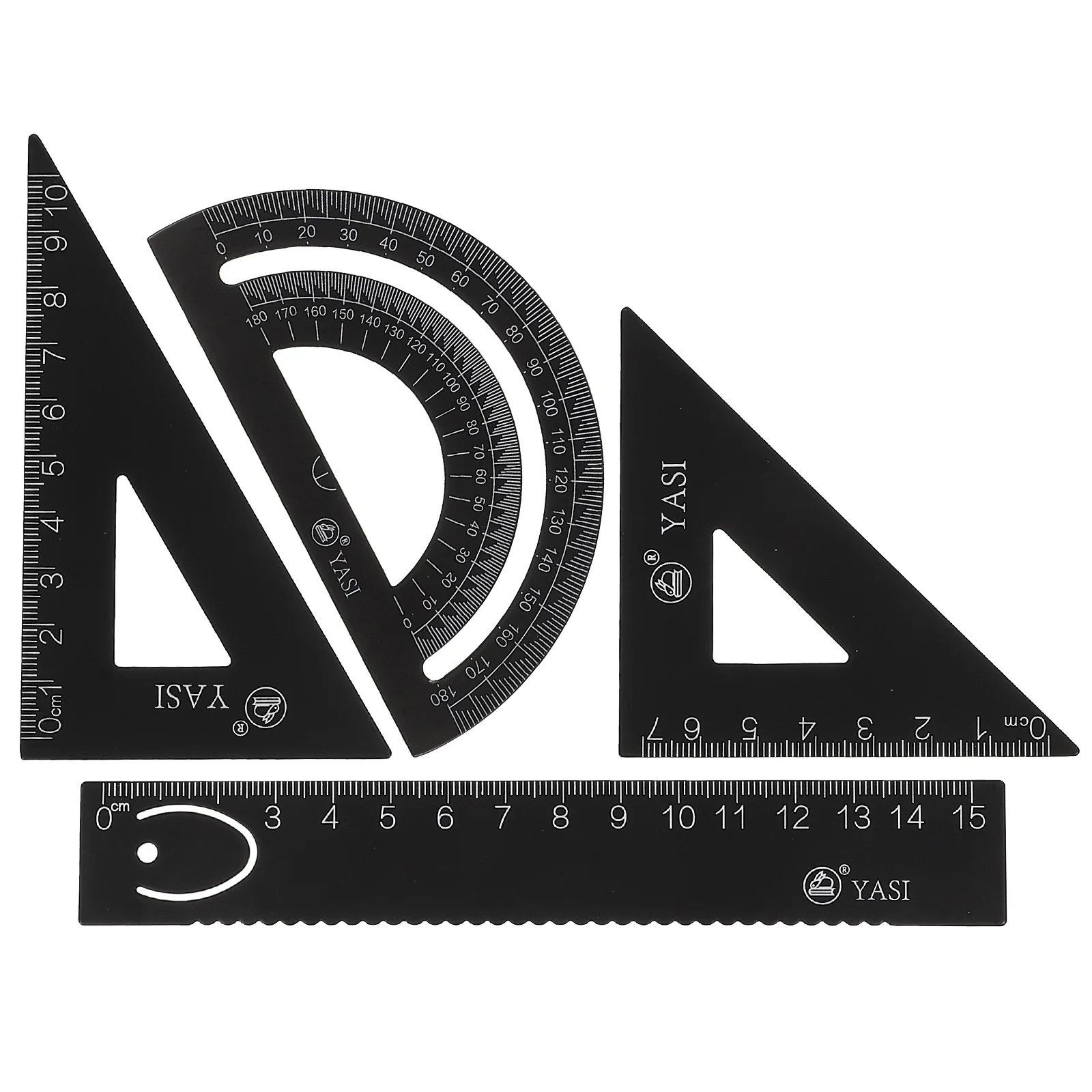 Drawing Ruler School Design Tools Students Protractor Geometry Set Drafting Metal Measuring Portable