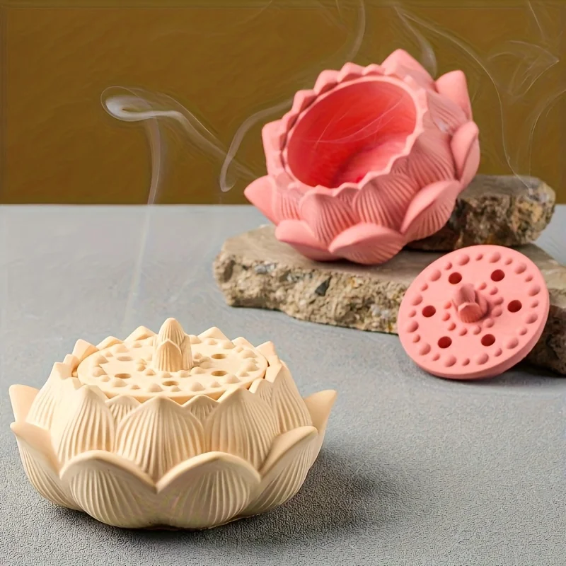 for Lotus Resin Casting Mold - Multi-Use DIY Diffuser, Candle Holder & Storage Box with Intricate Petal Design for Home