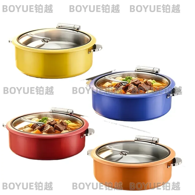 Commercial Stainless Steel Hydraulic Chafing Dish Thickened Insulation Buffet Warmer for Hotel Breakfast Catering