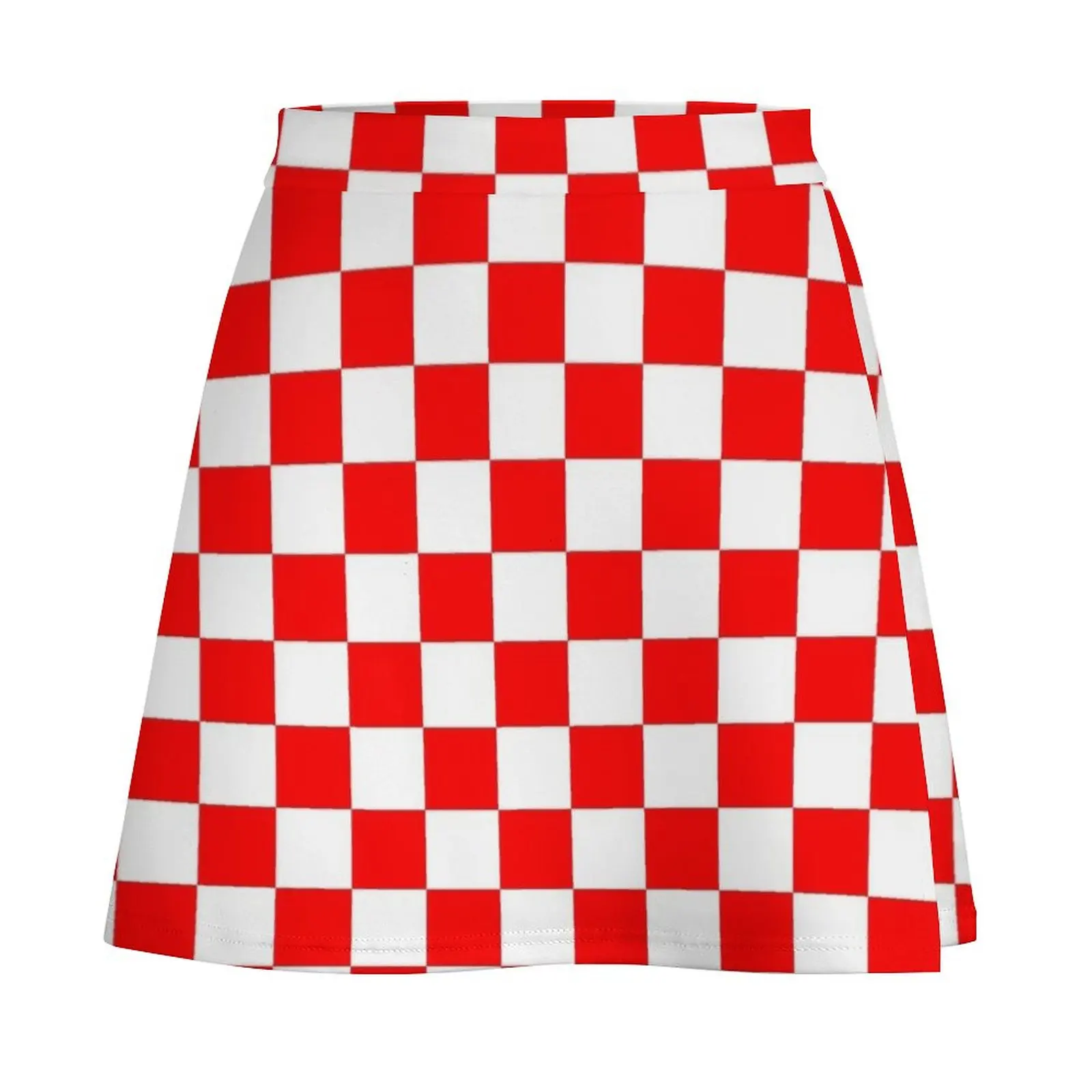 Croatian Red White Checks Pattern Mini Skirt mini skirt skirts for woman korean summer clothes Skirt shorts Mini