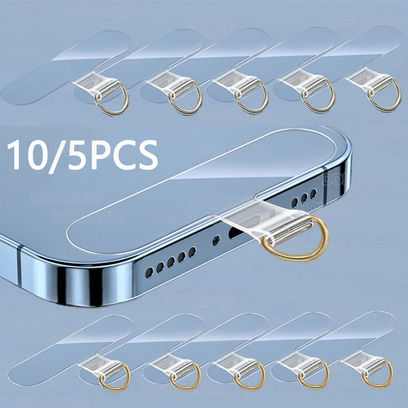 

10/5 шт., прозрачный ремешок для мобильного телефона, зажим для крепления, прокладка, гибкие вкладки на привязь, универсальный подвесной ремешок для мобильного телефона с защитой от потери, патч