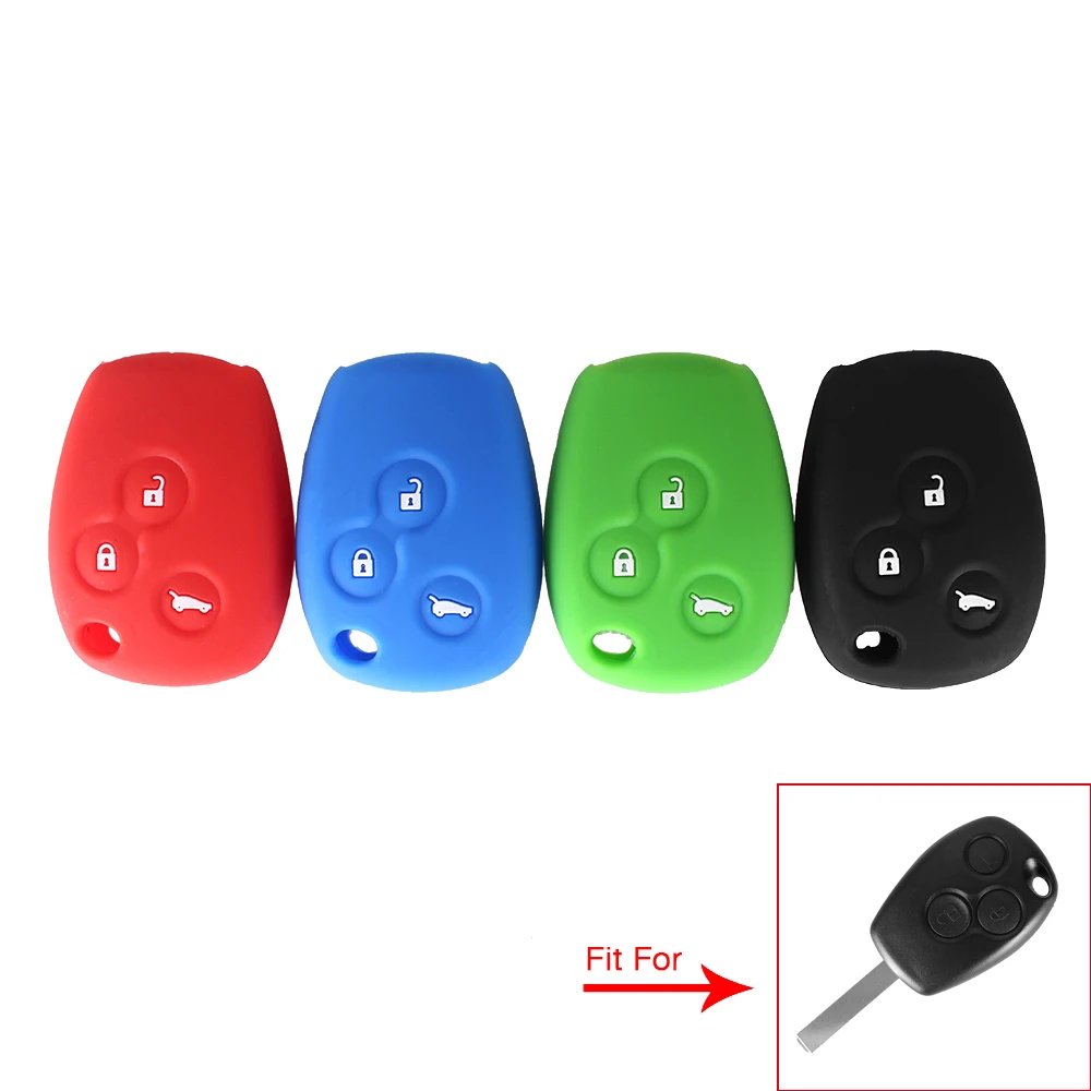 KEYYOU Silicone 3 Buttons Car Key Case For Renault Clio Scenic Megane Duster Sandero Captur Twingo Modus Remote Key Cover