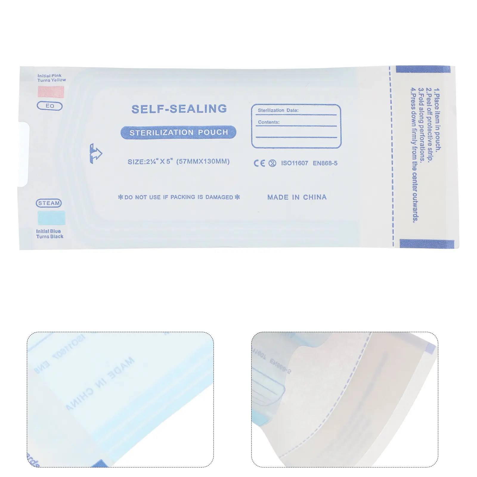 200Pcs Disposable Sterilizer Pouches Self Sealing Bags for Makeup Brushes Nail Art Tools Sterilizer Bags for Salon Tools