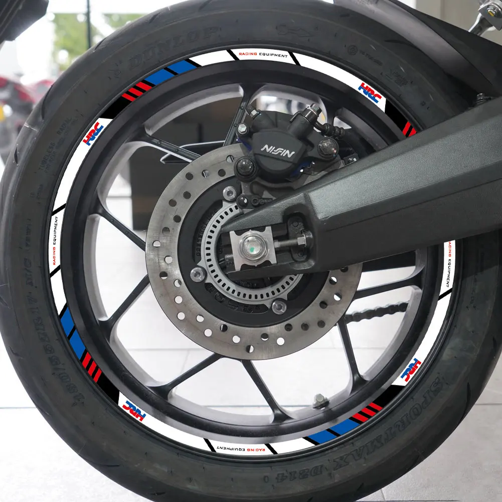 Reflective Motorcycle Accessories Wheel Sticker Inside of Hub Decals Rim Stripe Tape For Honda HRC CBR150R CBR600RR CBR1000RR