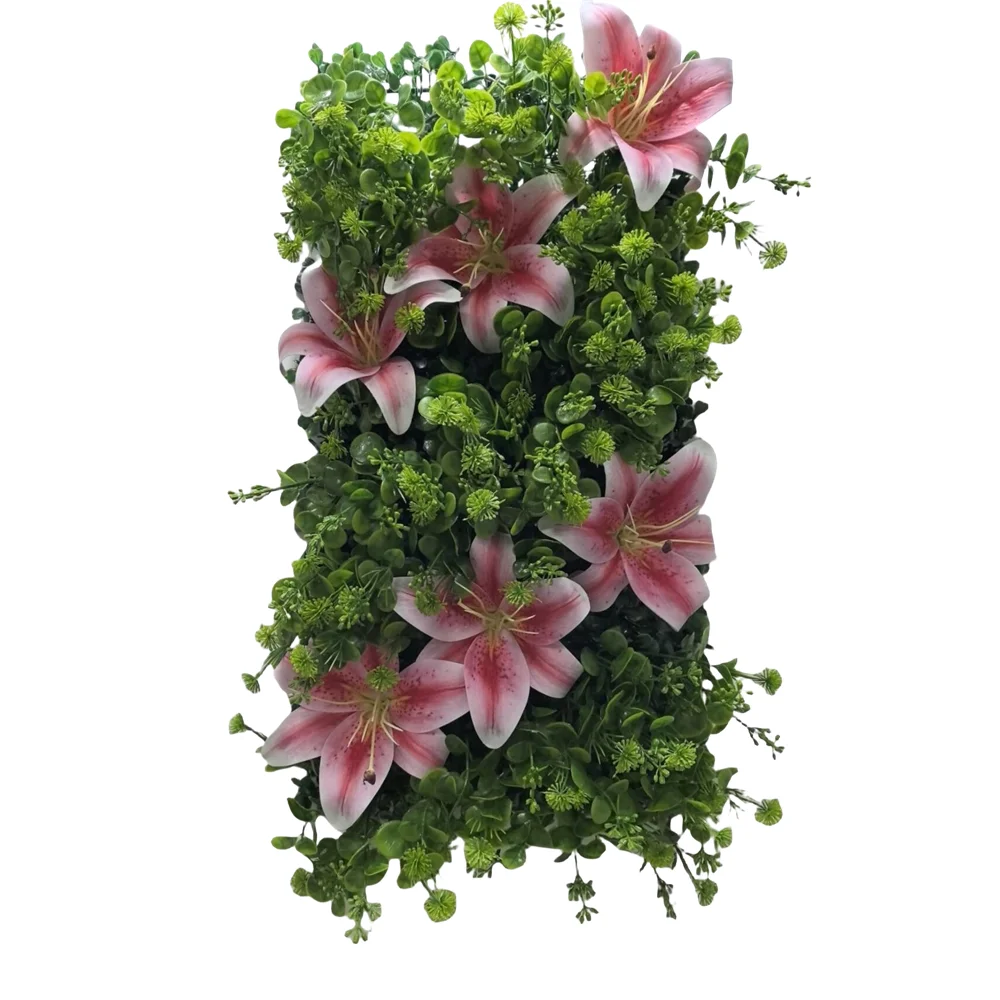 

25*50CM Home Interior Decoration Plant Wall Artificial Lawn Panel Lily Green Grass Garden Decoration