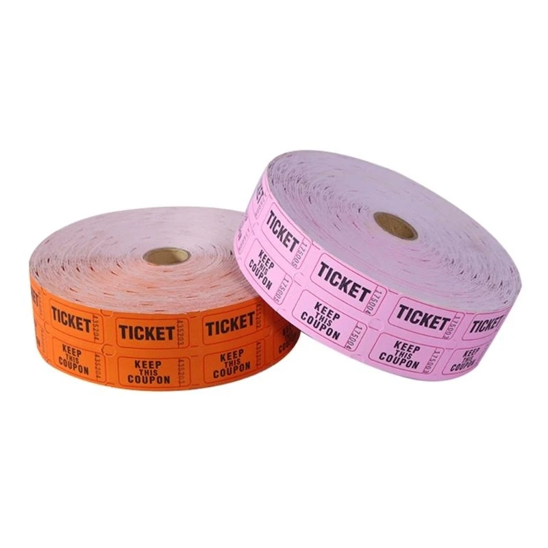 1ロール1000カウント番号付きラッフルチケットパーティーイベントのシングルチケットロール