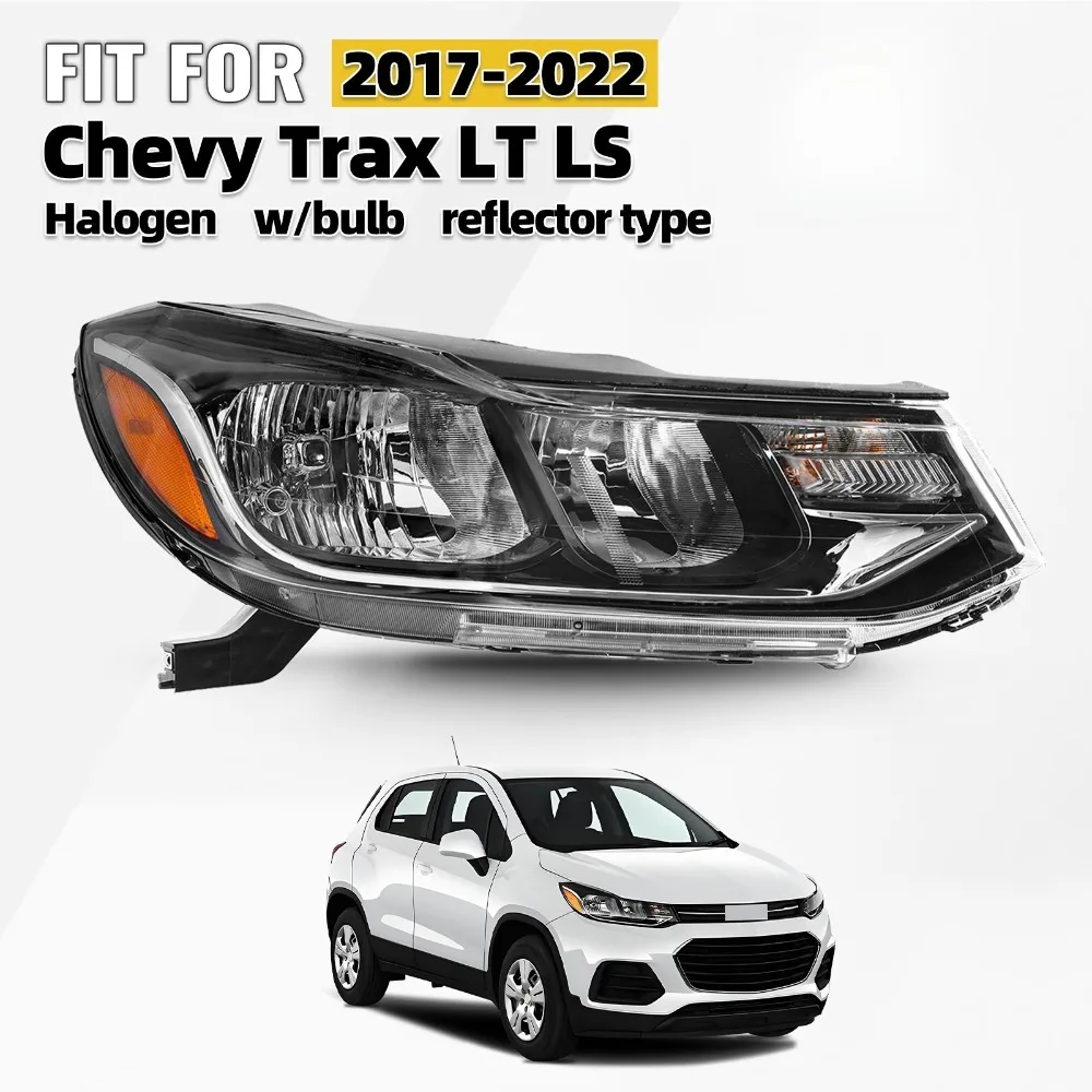 Halogen Headlight For 2017-2022 Chevrolet Trax LS LT w/Bulb Passenger Right Side
