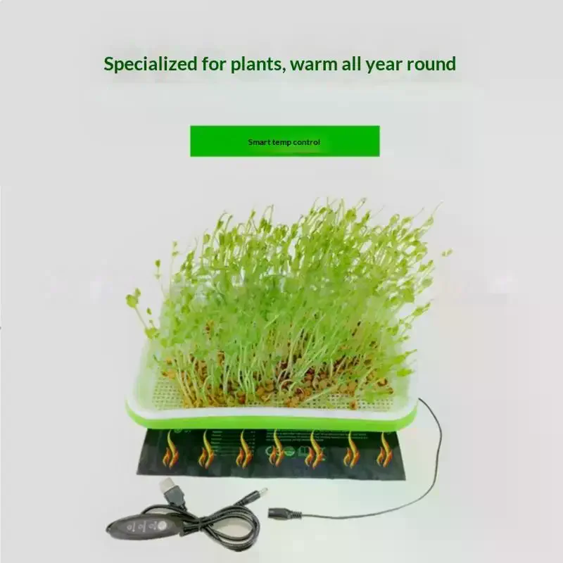 Smart USB Plant Heating Mat with Thermostat, Waterproof for Seedlings, Hydroponics & Succulents, 8.5W (35-55°C)