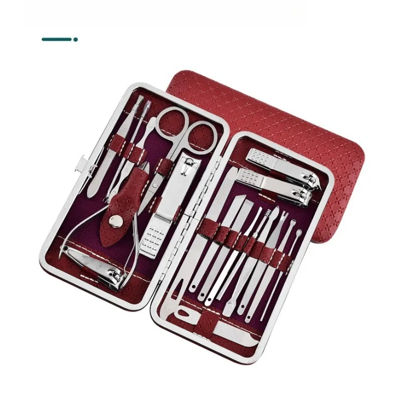 

Nail Art 19 Piece Set of Beauty Tools, Home Manicure, Foot Trimming, Eagle Beak Pliers, Care Kit, Nail Knife, Nail Clipper Set