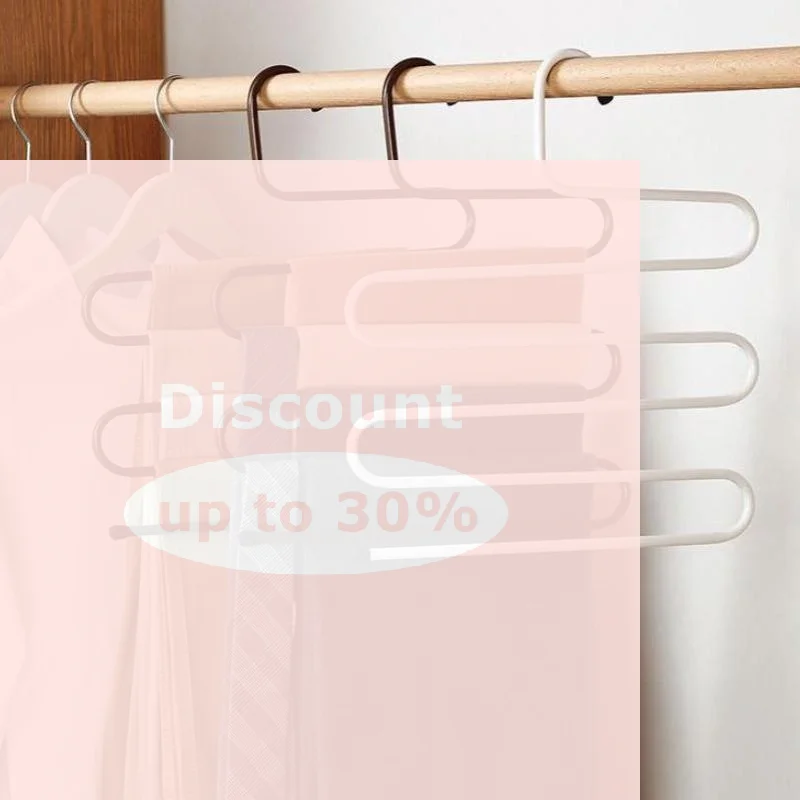 5 Layers Nonslip Clothes Hangers Rack Multifunctional Pant Storage Organizer With Multi Hanging Options