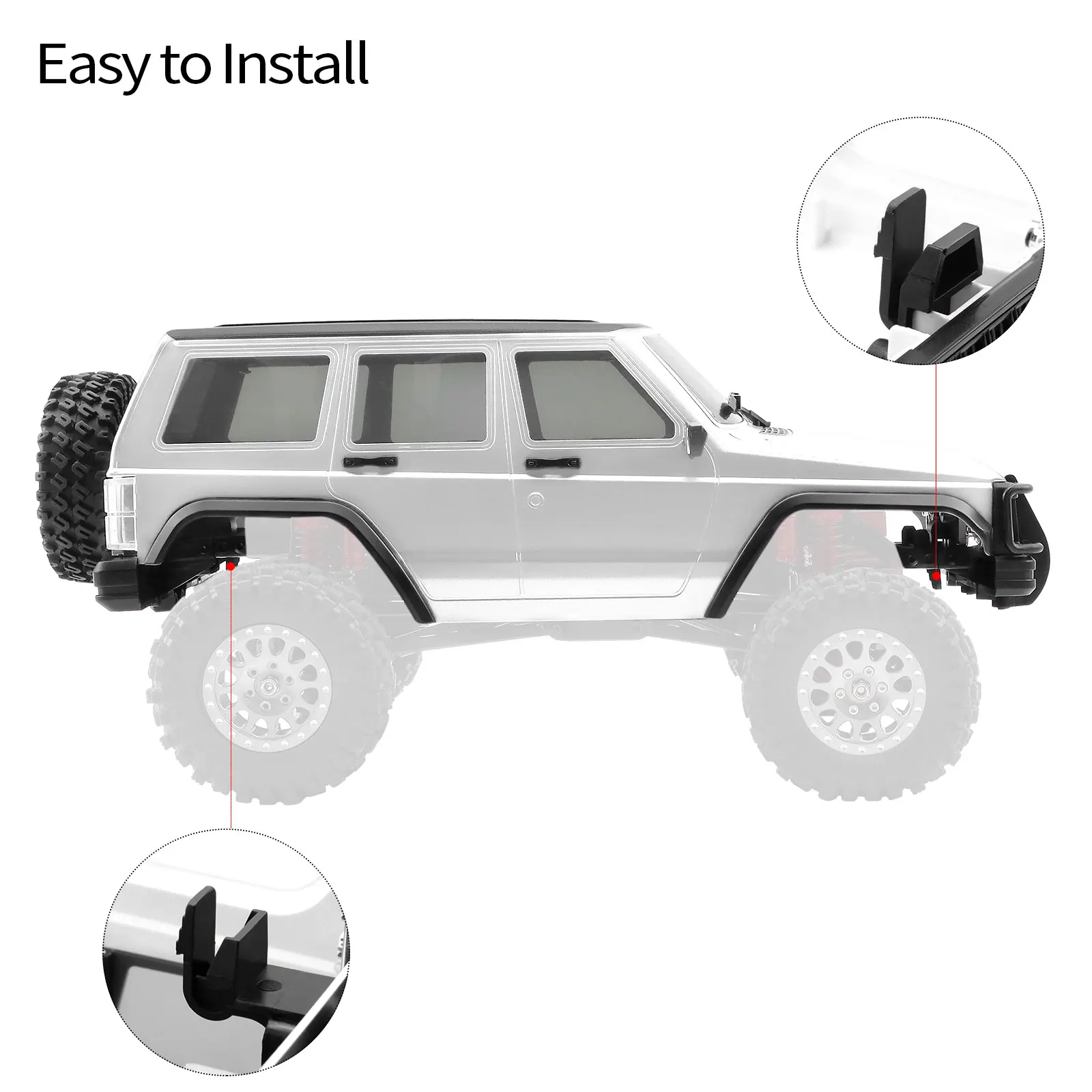 DashRC – coque de carrosserie RC à empattement de 6.10 pouces, corps Cherokee ABS avec pare-chocs avant et arrière pour chenille 1/18 RC TRX4M