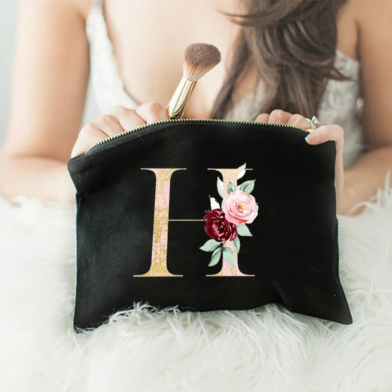 Bridesmaid Makeup Bag Wedding Best Gift Letter Print Cosmetic Case Women Toiletries Organizer Female Storage Make Up Pouch Purse