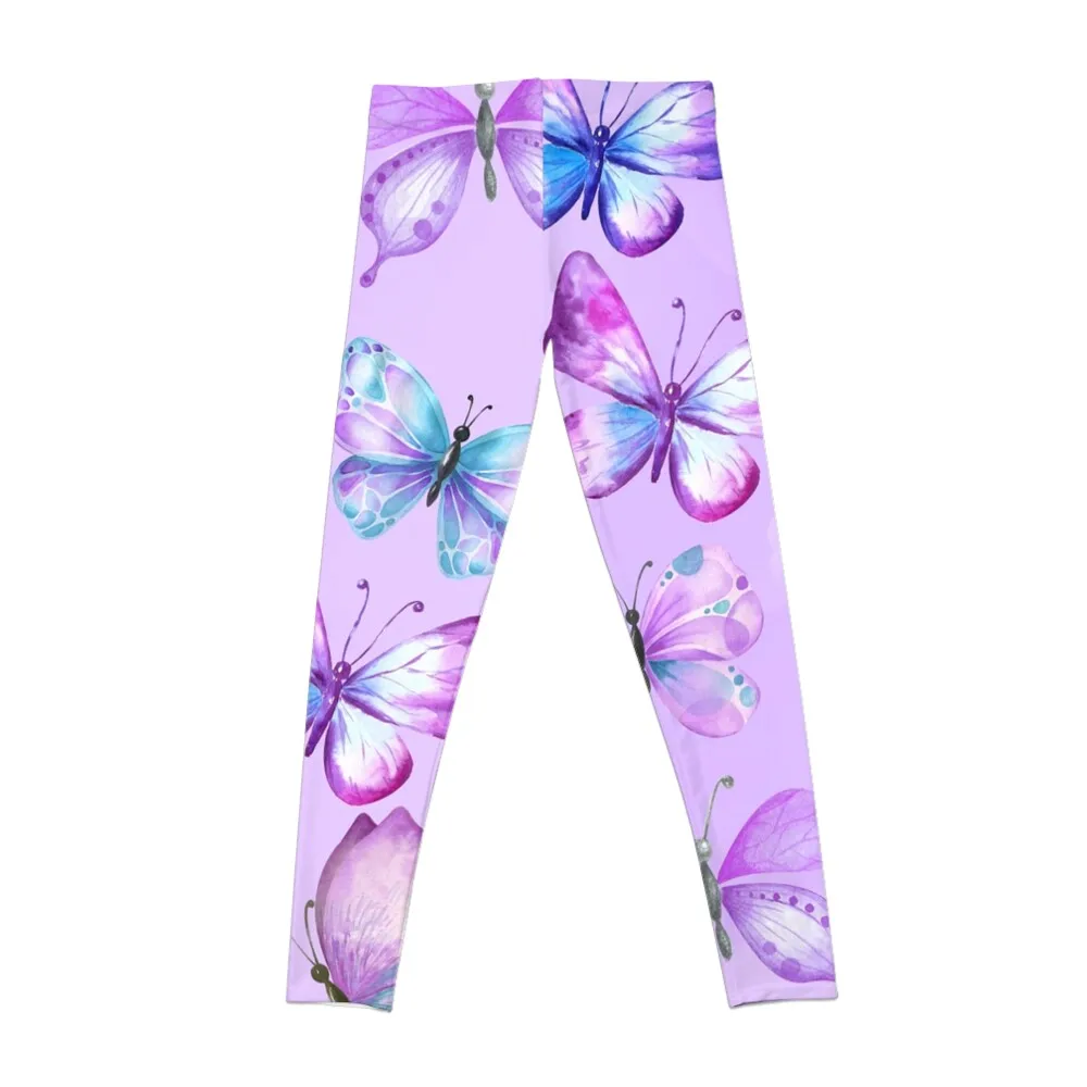 Beautiful Purple Butterflies Pattern Leggings for fitness for girls Womens Leggings