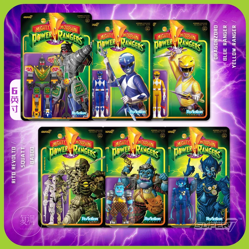 In Stock Dinosaur Team Hanging Card Series 3 Power Rangers Dragon God Action Figure Model Toys