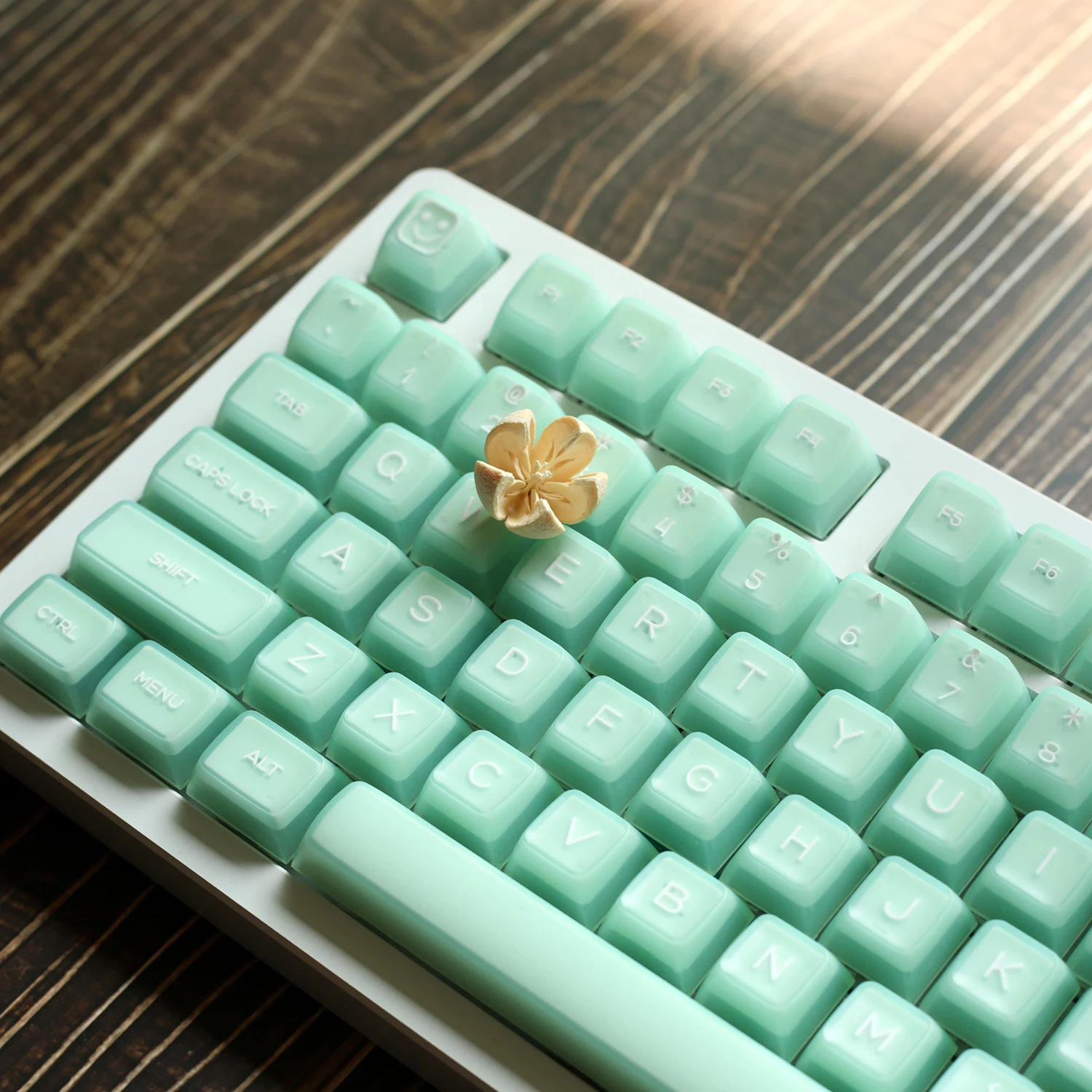 KBDiy 135 Keys/Set PBT Keyboard Keycaps SA Profile Custom Green Translucent Keycap MX Switches ISO Double Shot for GMK75 K500