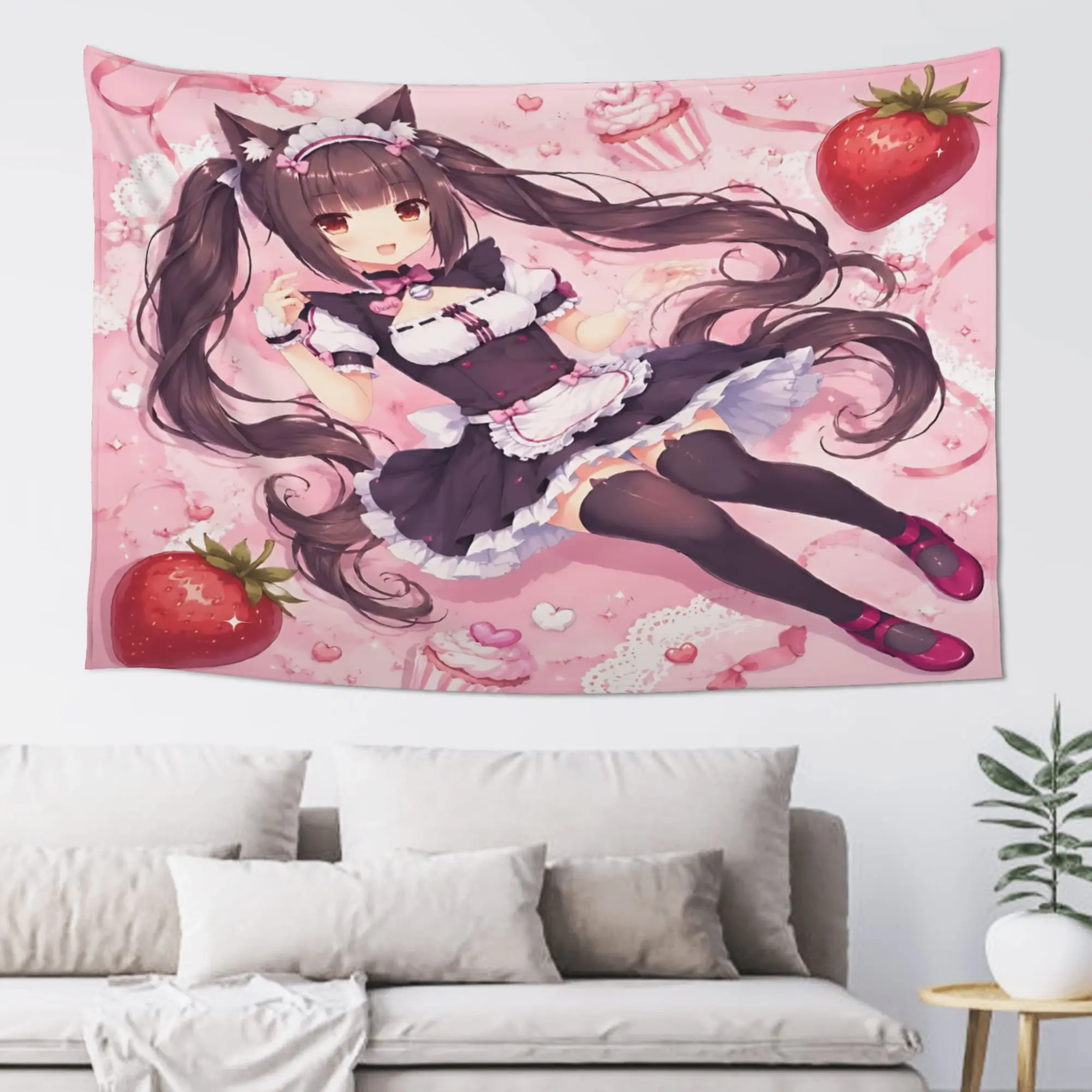 Cute Anime Maid Girl Tapestry Room decoration  Home Decoration Tapestry Decor Accessories Cute Room Decor