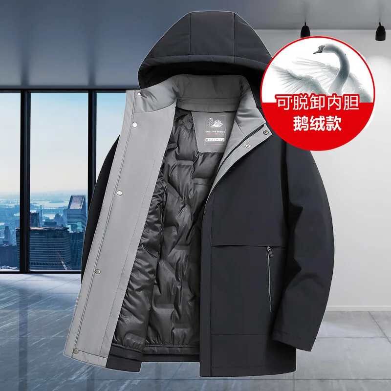 GIOIOMen's down jacket，2025New Goose Down Filled Warm Jacket Coat，Autumn Winter Fashion Versatile Tops and Jackets