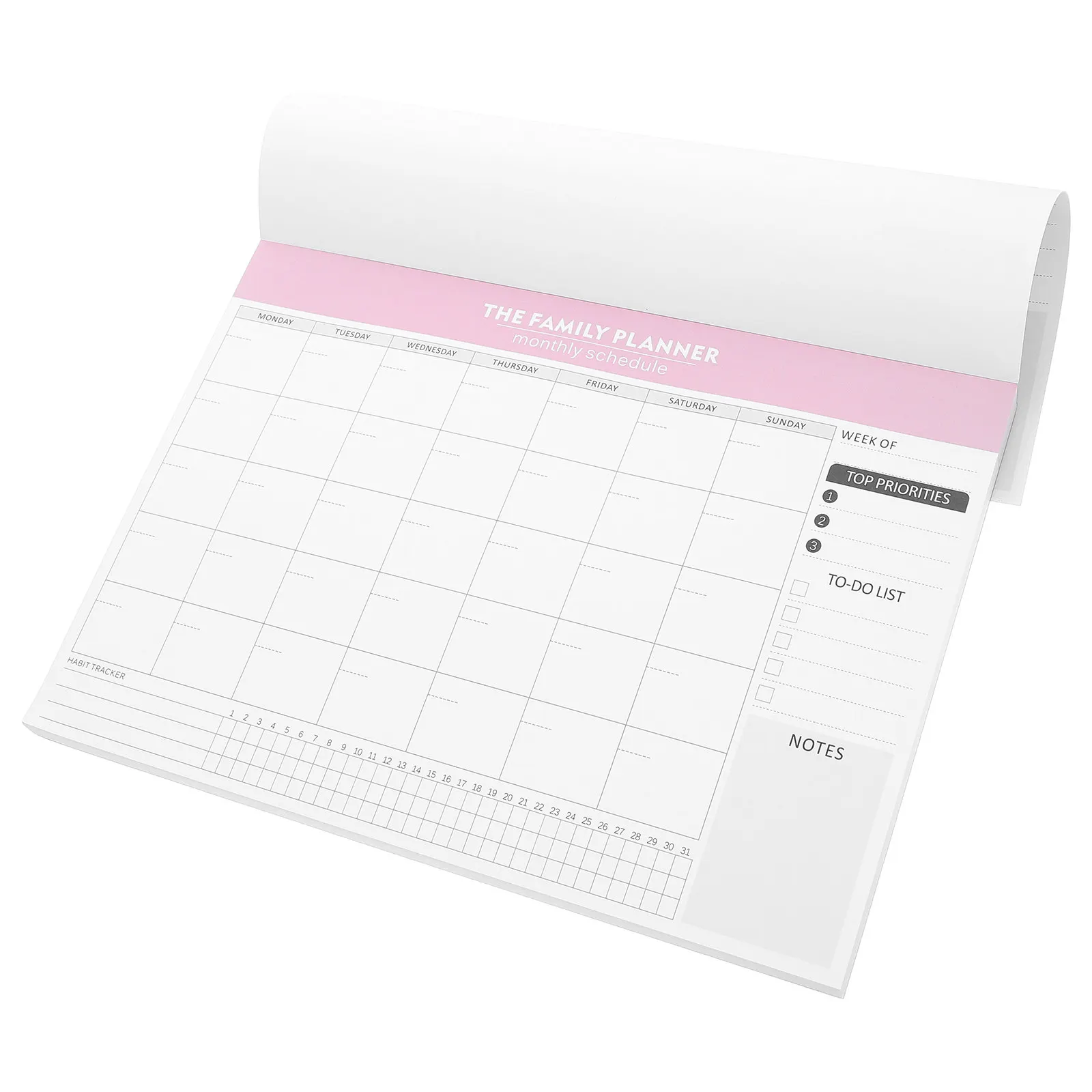 Portable Weekly Planner Notepad – Undated Daily Schedule, Office Memo & Student Teacher Checklist, English Layout