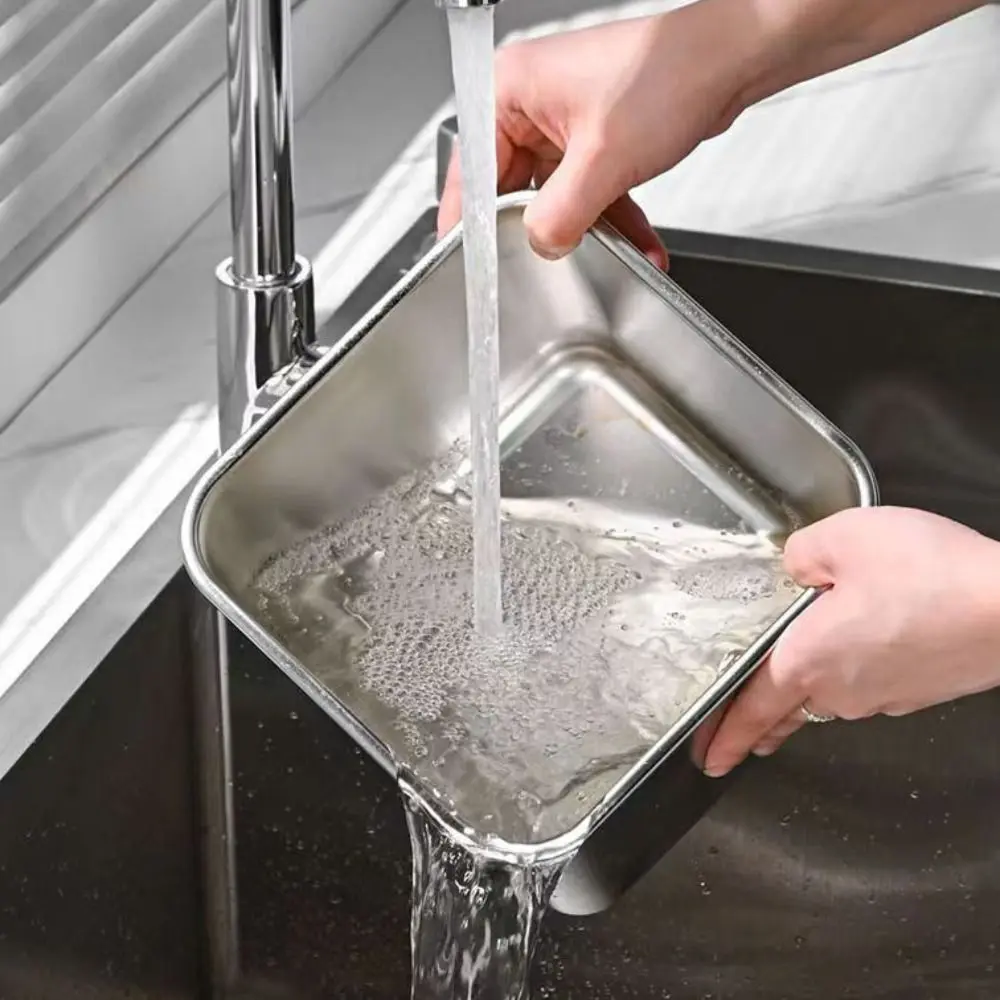 

Multifunctional Stainless Steel Fresh-keeping Box Leak-proof with Plastic Lid Food Storage Box Sealed Square Lunch Box School