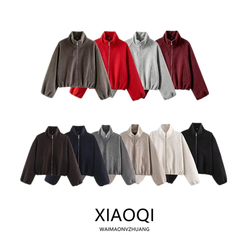 Fall 2026 New Women's Long Sleeve Stand Collar Versatile Pilot Jacket Outerwear Comfortable Loose Fit Commute Style 3046334