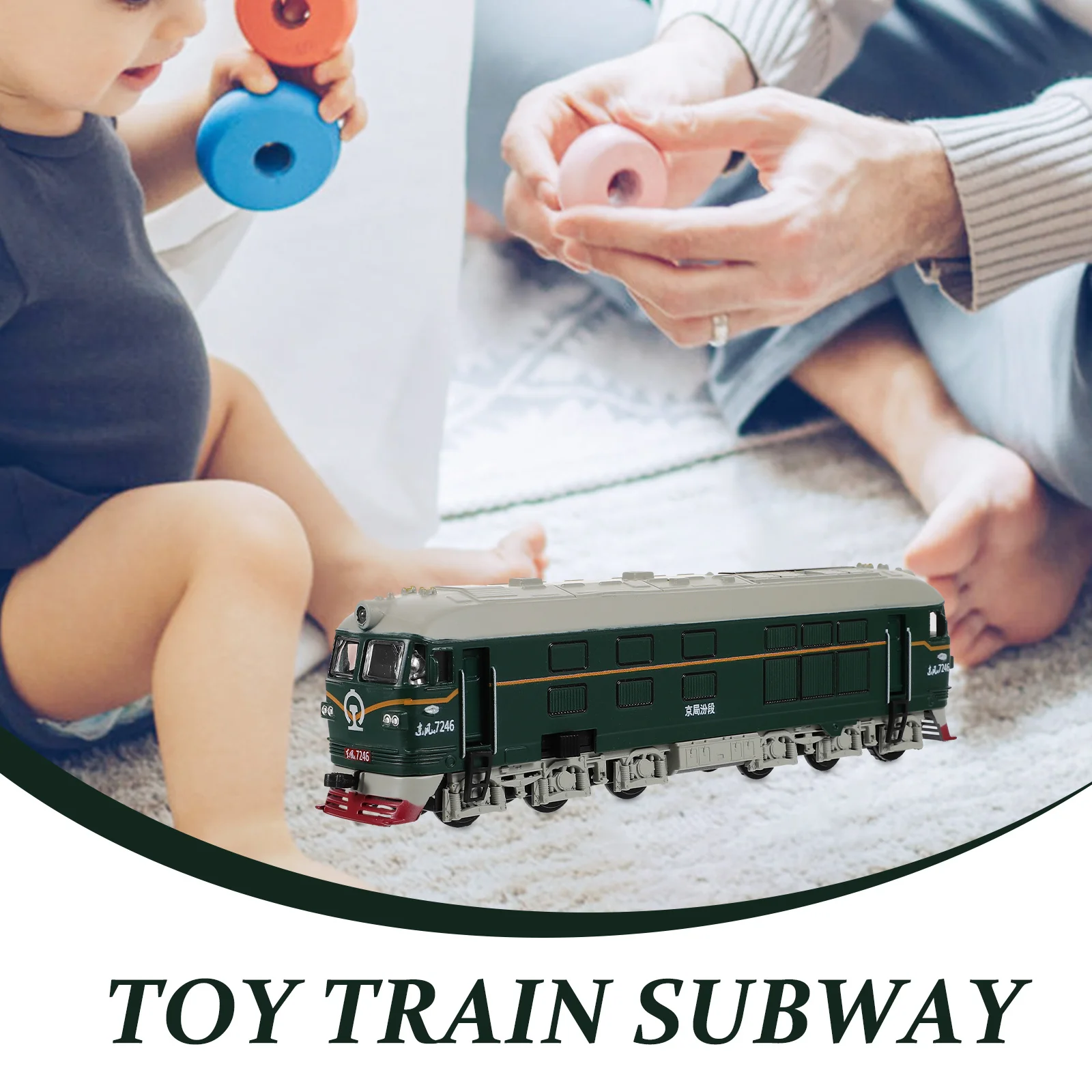 Locomotora a Escala 1:87 de Aleación, con Fricción, Luces y Sonido, Simulación de Motor, Regalo Educativo para Niños