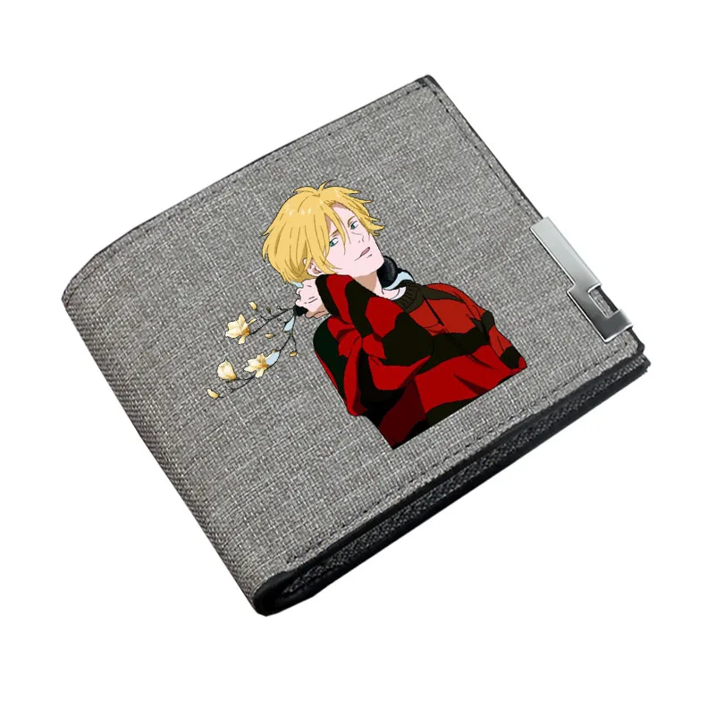 Portafoglio per adolescenti Borsa per soldi corta Portamonete per bambini Portaoggetti bi-fold Portafoglio casual in tela Anime BANANA FISH Gioco