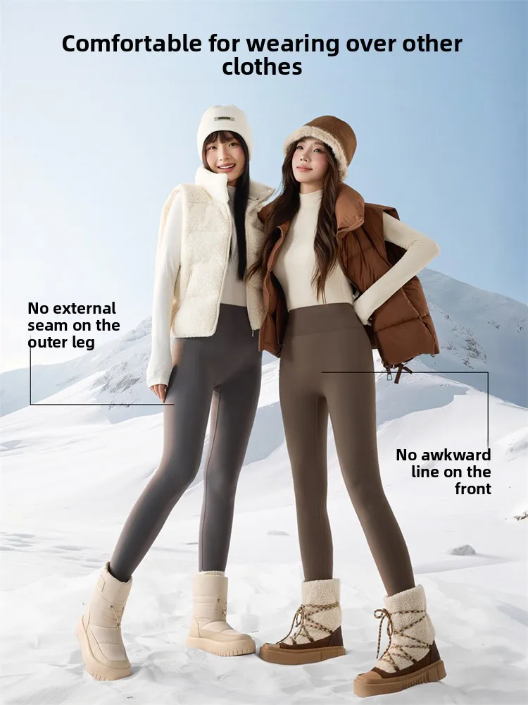 DR Fce Lined High Waist Yoga Pants Women's Thiened Autumn Winter Warm Tight Fit Base Layer Pants plus Size Casual Wear