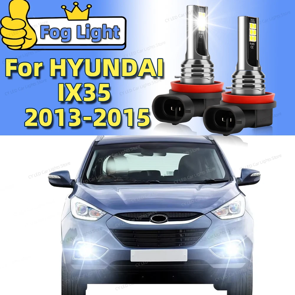 

2pcs 6000K Car Front Fog Light LED Bulb Accessories Lamp For HYUNDAI IX35 2013 2014 2015 Plug and Play 16000LM