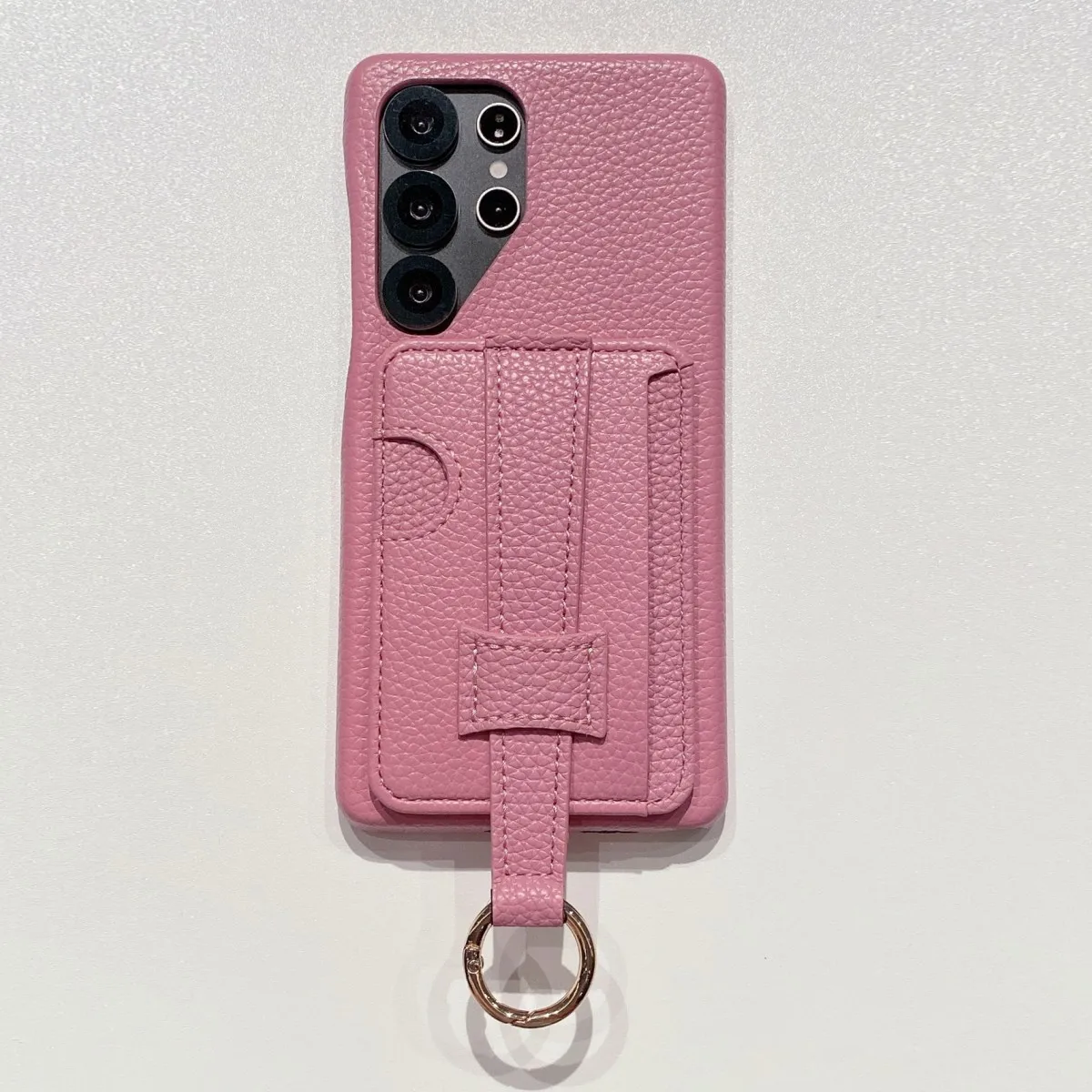 Luxus Litschi Muster PU Leder Brieftasche Fall Für Samsung Galaxy A24 A16 A32 A25 A56 A73 Rosa Karte Halter Handgelenk strap Abdeckung