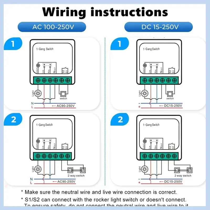 AS63-Tuya Wifi RF433 Smart Switch Module With Remote Control Home Automation DIY MINI Breaker Relay For Alexa Smart Easy Install