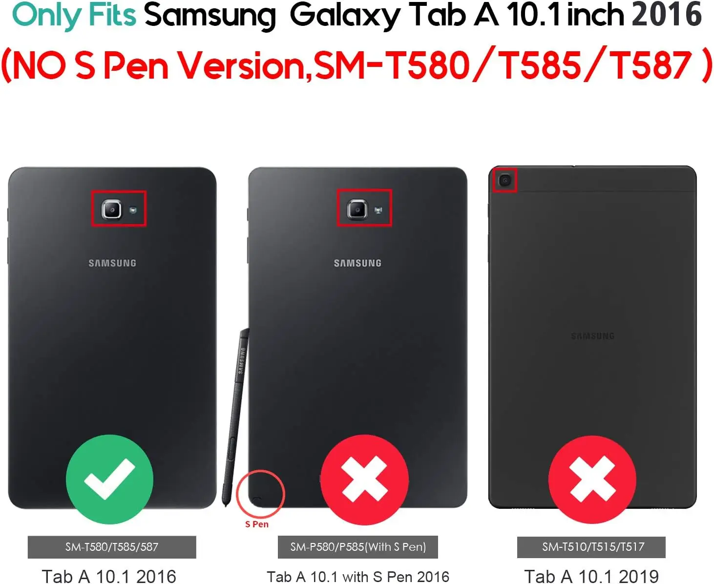 Case for Galaxy Tab A6 10.1 2016 SM-T580 T585 T587, Smart Cover Stand Folio Case for Galaxy Tab A6 10.1 Inch Tablet