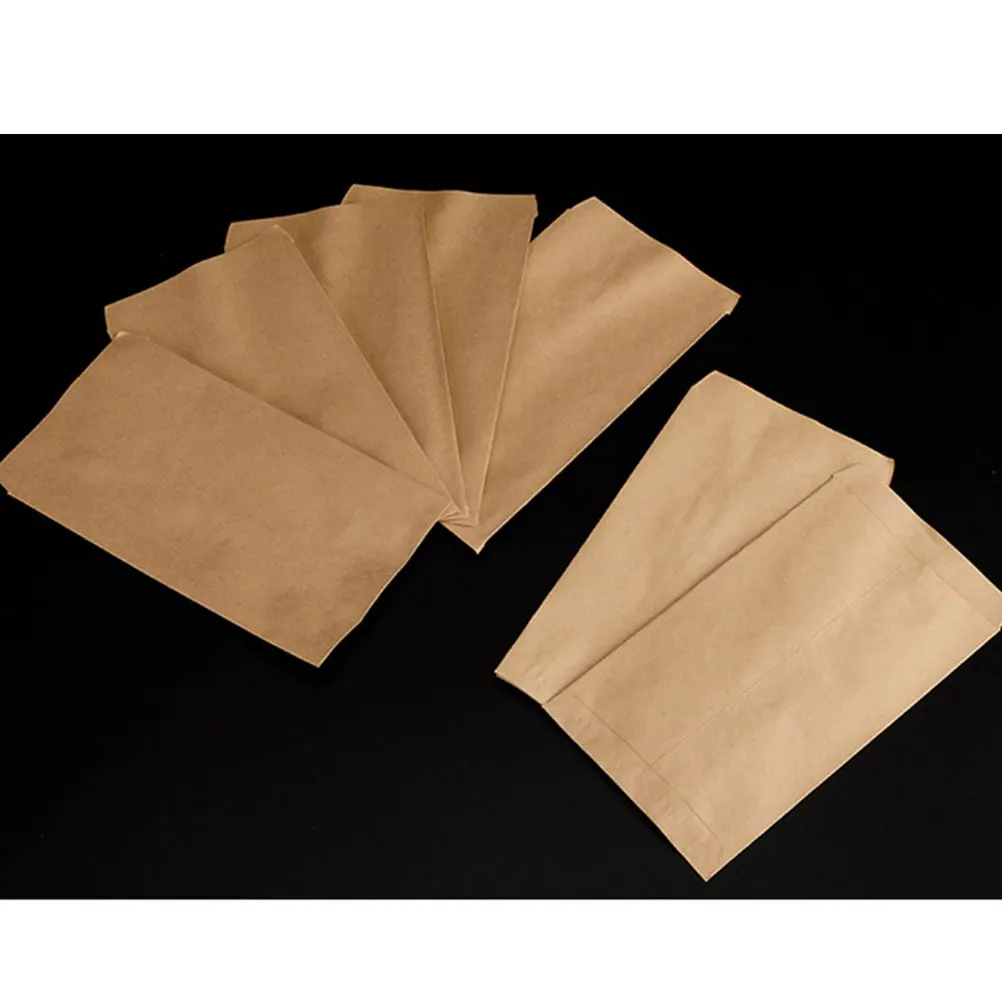 

100pcs Kraft Paper Bag Storage Bag Portable Bag Packaging Pouch Garden Tool (8x12cm, Adhesive, 100pcs/Pack)