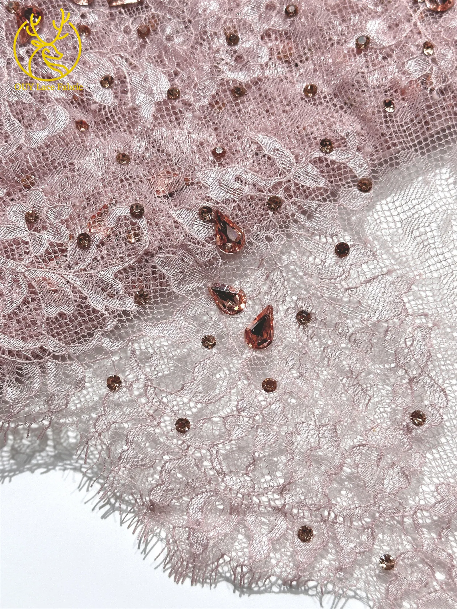 2026 Heißer Verkauf Lila Afrikanischer Französischer Tüll-Spitzenstoff mit Steinen Bestickt Elegantes Nigerianisches Brautkleid für Hochzeitsfeier 3 Meter – Detail 18