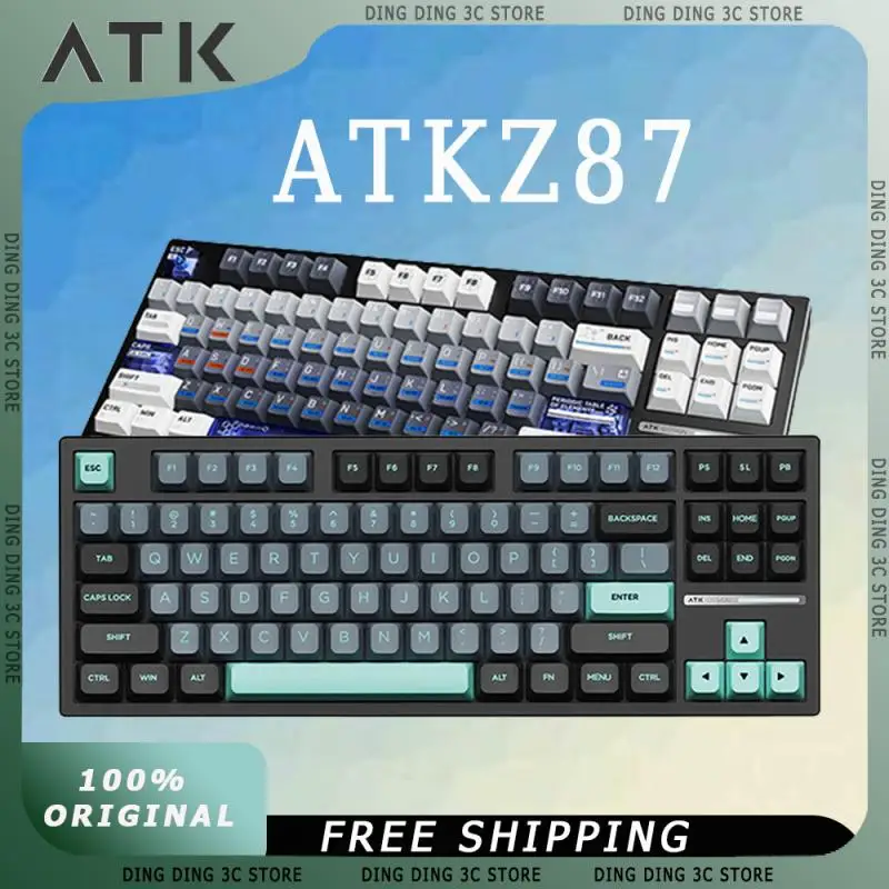 ATK Z87 Wireless Mechanical Keyboard Semi-aluminum 2.4G Bluetooth 3-Mode Hot Swap Gasket RGB Customized PC Office Gamer Keyboard